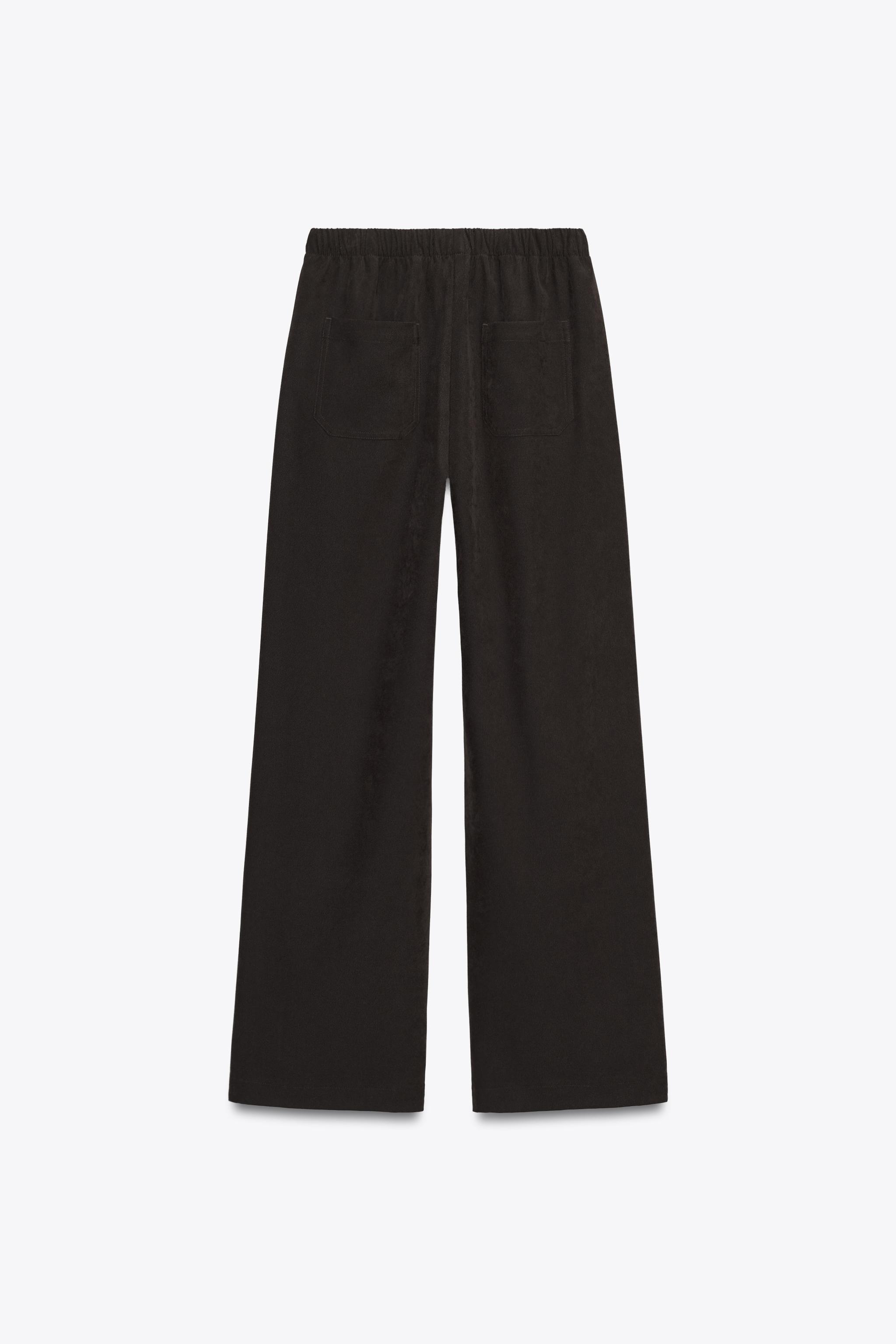 ELASTIC WAIST WIDE LEG PANTS